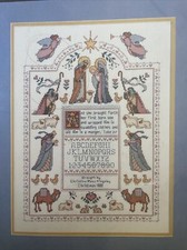 Vtg 1988 Blessed Nativity Christmas Cross Stitch Kit Sampler Dimensions Luke 2:7