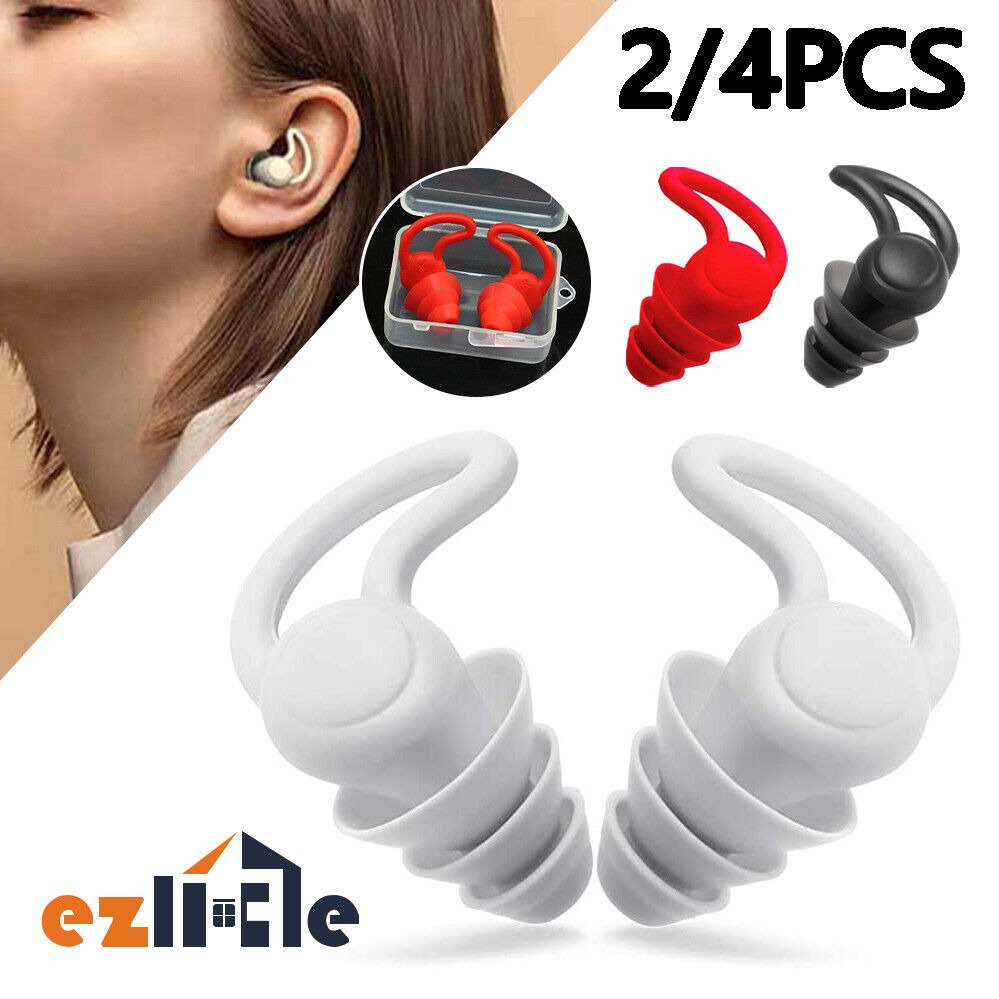 2/4x Sleeping Snoring Ear Plugs Silicone Earplugs Noise Reductio