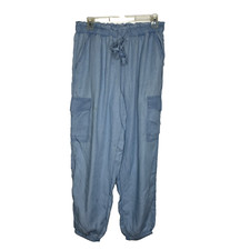 Aerie Blue Jogger Pants Sz M Pockets Drawsting Waist Lyocell Light Weight