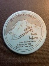 1990 Skamania County Washington Ski The Wind Pinback Button