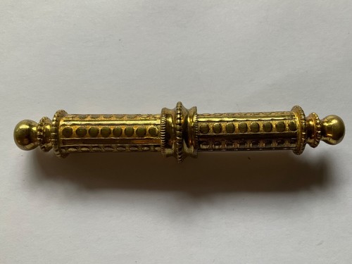 Heavy Brass Sewing Needle Case.