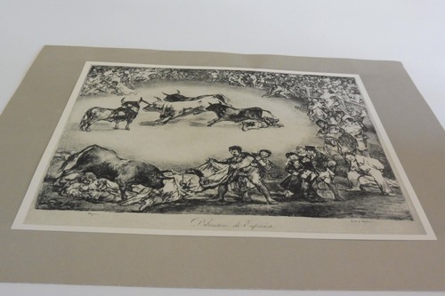 VTG GOYA SPANISH DIVERSION BULLFIGHTING ART PRINT SPAIN PRINTED IN JAPAN RARE - Picture 18 of 20
