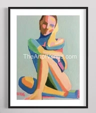 Original Painting Figurative Fine ART PRINT Giclee Abstract Expressive Woman