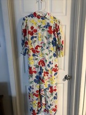 RIXO for Target Floral Mockneck Cascade Ruffle Dress 10 NWT White Multi