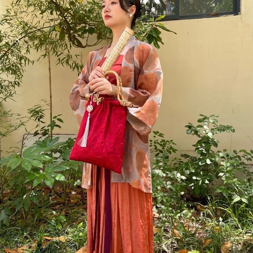 Women Chinese Vintage Floral Jacquard Handbag Red Cheongsam Hanfu Bag Wedding - Picture 6 of 7