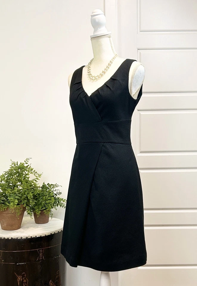 Talla VESTIDO 6 CYNTHIA ROWLEY Negro ALGODÓN Sin Mangas Cuello en V Foto 2 de 4