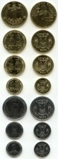 Ukraine - 1+2+5+10+25+50 Kopiiok + 1 Hryvnja 2008 - 2016 UNC - KMS Satz