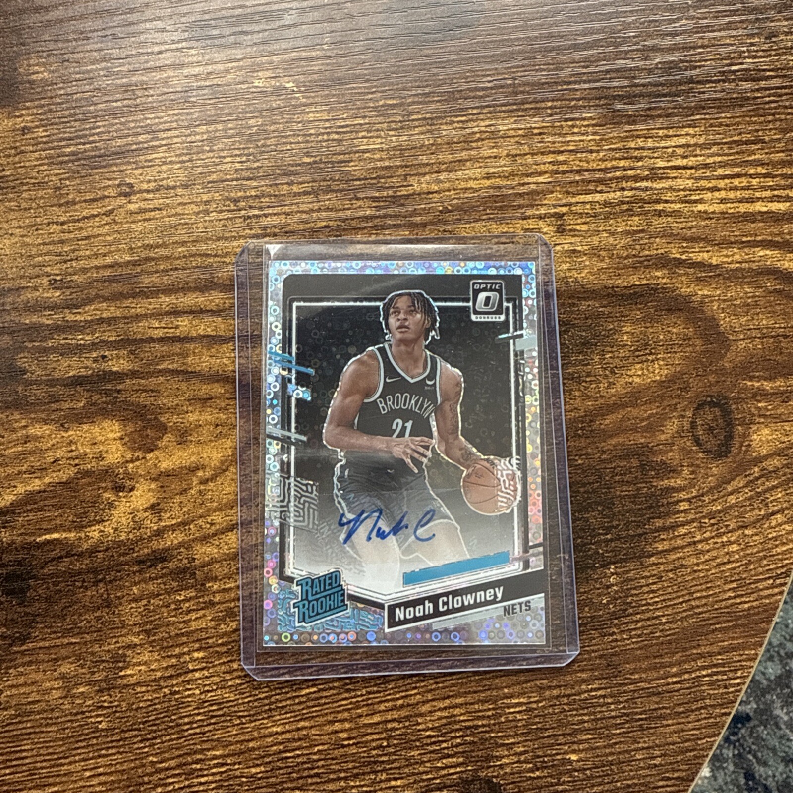 2023-24 NOAH CLOWNEY ROOKIE AUTO PANINI OPTIC DONRUSS RATED ROOKIE DISCO #257