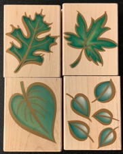 Hero Arts Bold Leaf Leaves Aspen Oak Maple Rubber Stamp Set
