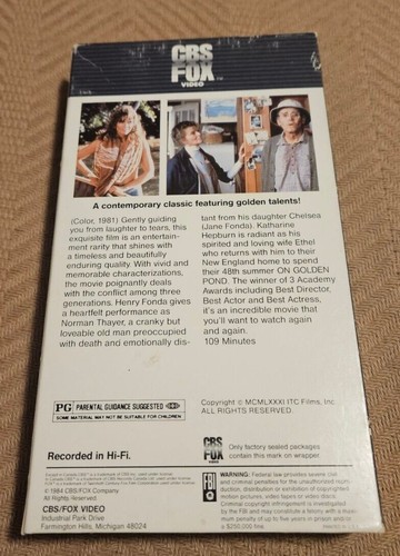 On Golden Pond 1994 VHS - Picture 9 of 11
