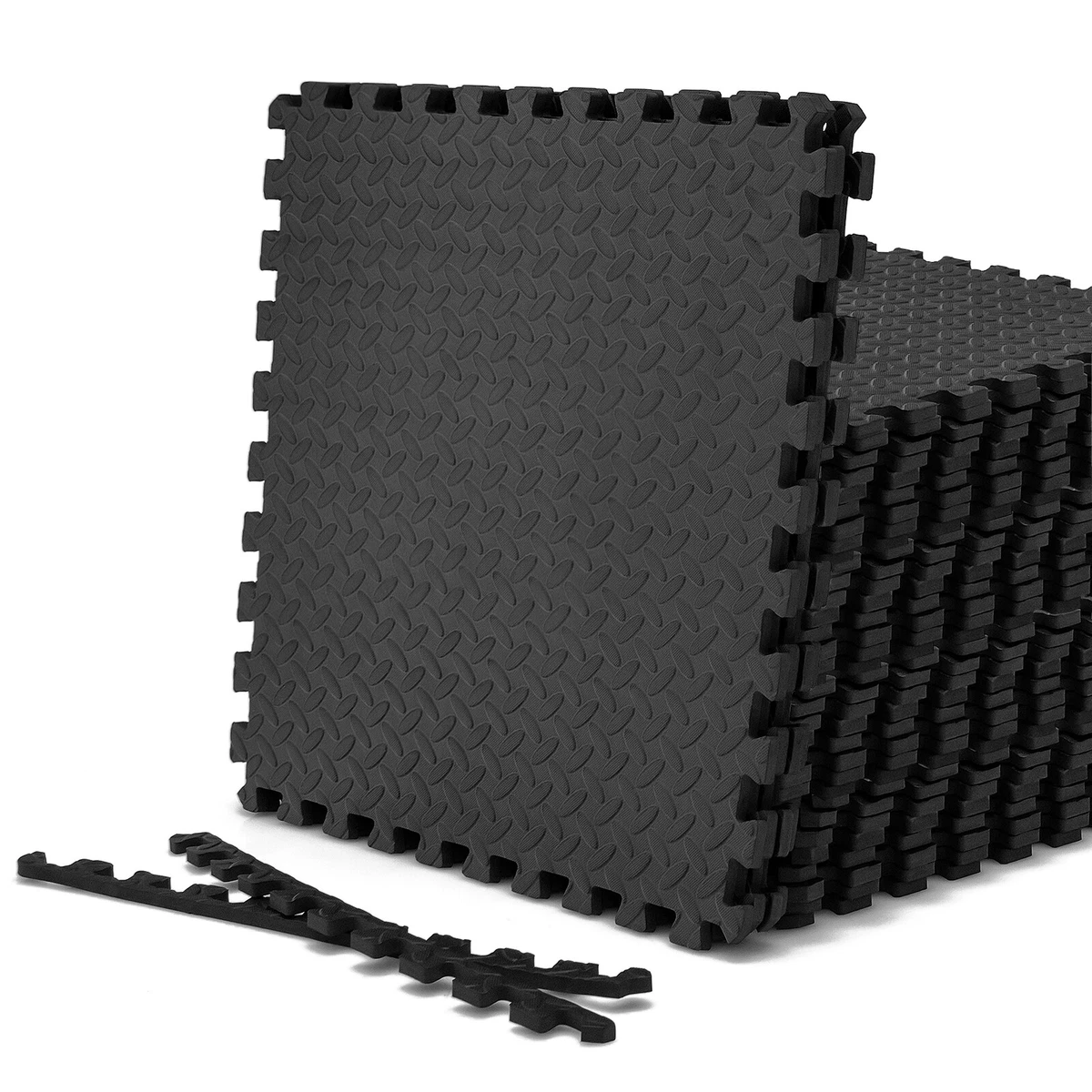 Black puzzle floor mats clearance