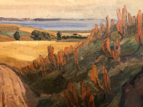 Knud Jespersen (1879-1954): IN THE COUNTRY. VIEW TO LAKE. Original oilDated 1920 - Picture 3 of 7