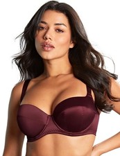 Image of Panache Grace Balcony Bra Padded Underwired Satin Womens Lingerie 11071 Red