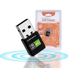 Free Driver 600Mbps USB WiFi Adapter, Dongle Dual Band 2.4/5GHz green