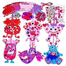 24 Sets Valentine's Day Monster Ornaments Decorations DIY Foam Monster