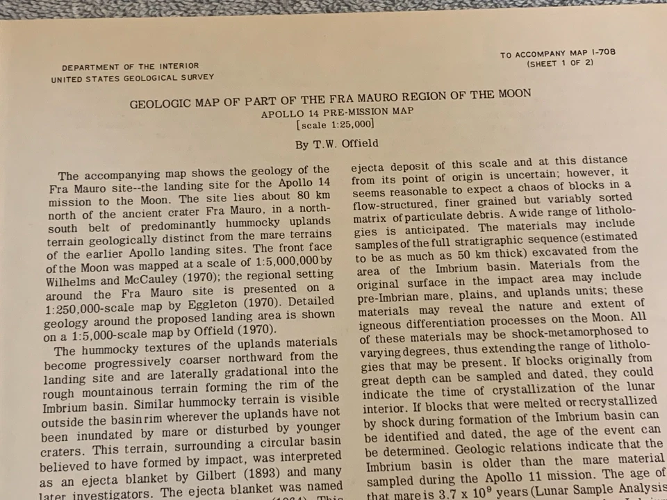 Apollo 14 Pre-Mission Geologic Maps Of Fra Mauro Region Of The Moon (Map 1-708) - Image 4 of 4