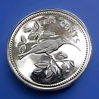 1974 BELIZE  Long-tailed HERMIT BIRD Proof Silver 10 Cents Coin Mintage: 31,000 — photo 2