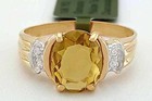 GENUINE 3.67 Cts YELLOW TOPAZ & DIAMOND RING 10K GOLD - Free Certificate - NWT — photo 1