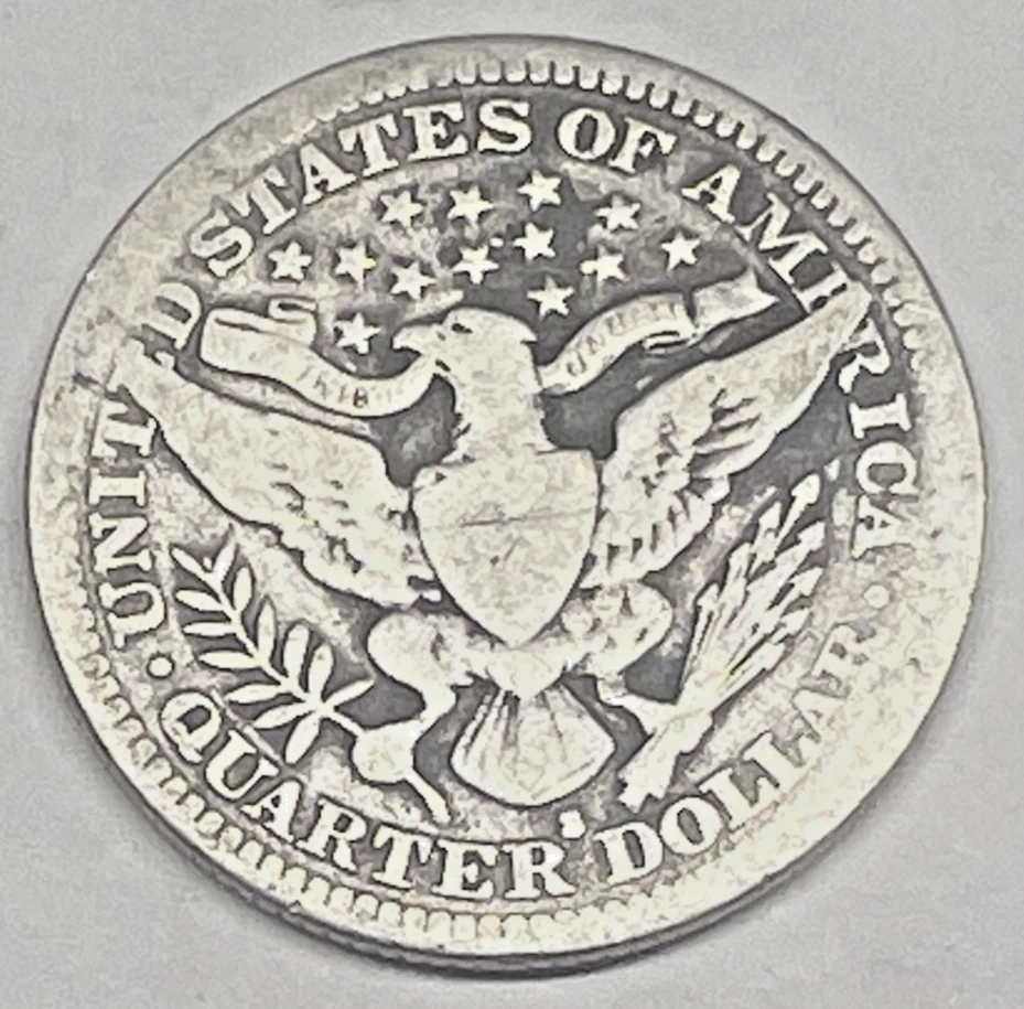 Серебряная монета номиналом 25 центов 1914 S с изображением Барбера - Изображение 2 из 2