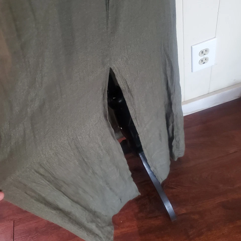 Maxi Vestido IZ Byer Sin Mangas con Corpiño de Encaje Crema y Verde Oliva Bohemio M Foto 4 de 4