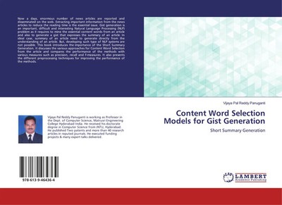 Content Word Selection Models for Gist Generation Short Summary Generation Buch