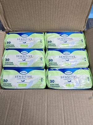 Tena Sensitive Care Ultra Thins Pads, 30 Count  each (Pack of 6) 180 Count pads 