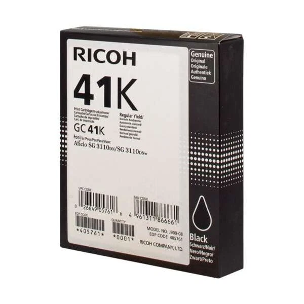 Ricoh GC41 Noir Cartouche de Gel ORIGINALE - 405761 - Photo 1/1