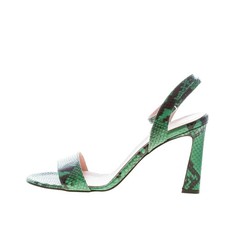 ANNA F. scarpe donna Sandalo in pelle stampa pitone verde tacco 10