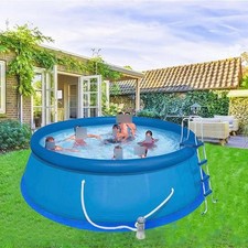 Tapis de revêtement de piscine bleu pour piscines hors sol amortissant et rési