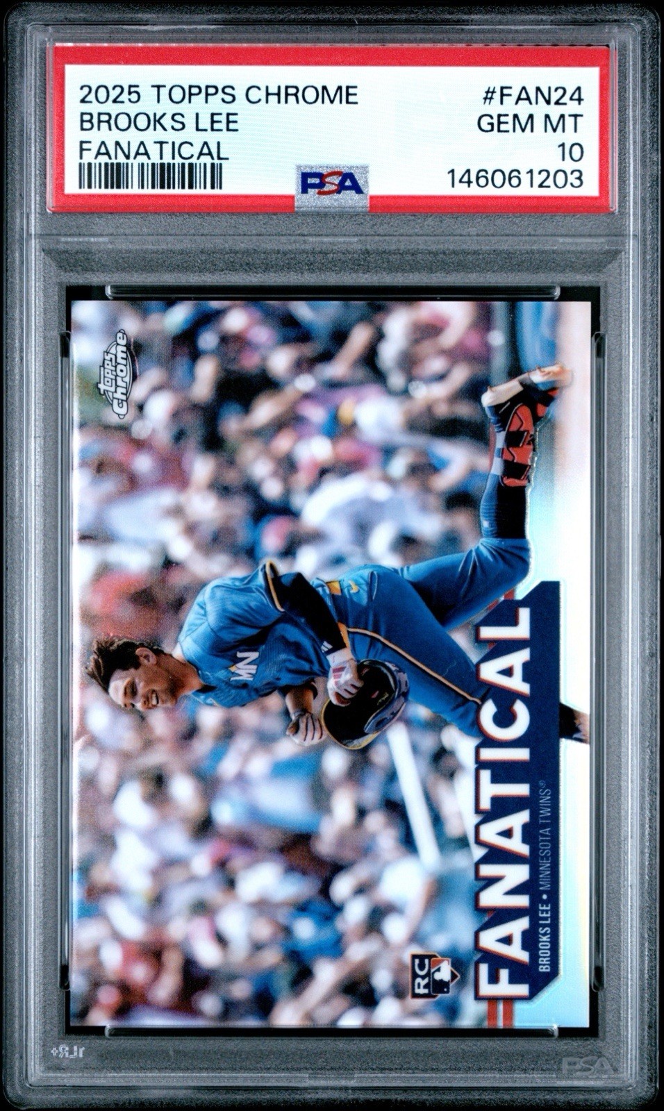 2025 Topps Chrome Fanatical Brooks Lee #FAN-24 Rookie PSA 10 Twins