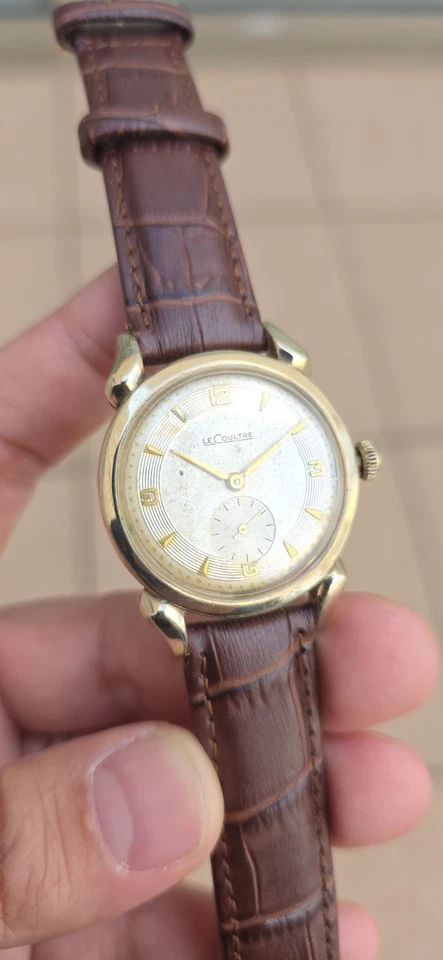 Reloj Manual Vintage Años 50 LeCOULTRE Cal 480/CW Para Hombre 34mm Elegante Cuerno de Toro Asas Foto 4 de 4