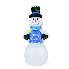 12' LED Snowman Holding Ornament Inflatable Prism Lights Outdoor Holiday Decor