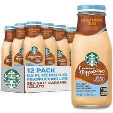 12 Bottles Frappuccino Lite 100 Calorie Sea Salt Caramel Iced Coffee Drink