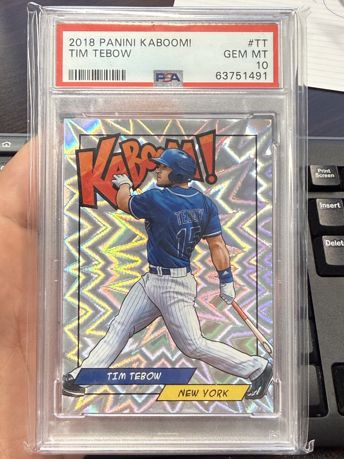 2018 Panini Kaboom! Tim Tebow KABOOM PSA 10 GEM MINT