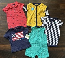 New Baby Boys Size 3 Months Carters Lot Rompers Outfits Summer Clothes