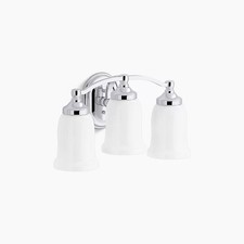 Kohler Bancroft K-11423-CPL 3-Light Wall Sconce Polished Chrome Frosted Glass