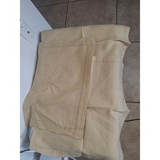 Vintage Hemstitch Linen Tablecloth and Napkins Set Beige Tan 3 Piece Dining