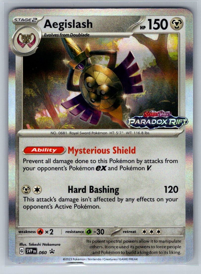 Aegislash (Prerelease) 060 Holo Promo Scarlet & Violet Promo Pokemon Near Mint