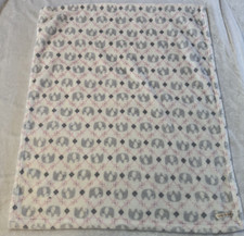 Blankets Beyond Plush Pink Gray Elephant Bow Lattice Lovey Blanket 28 X 31