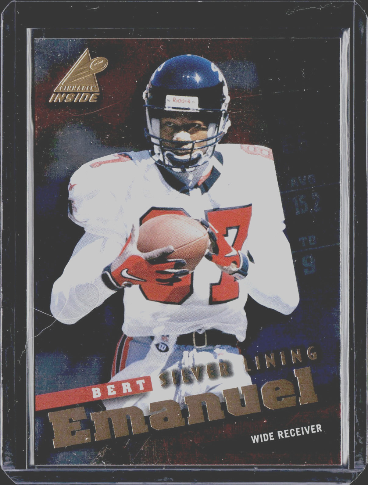 1998 PINNACLE INSIDE NFL SILVER LINING FOIL PROTOTYPE #81 BERT EMANUEL SSP 1/1