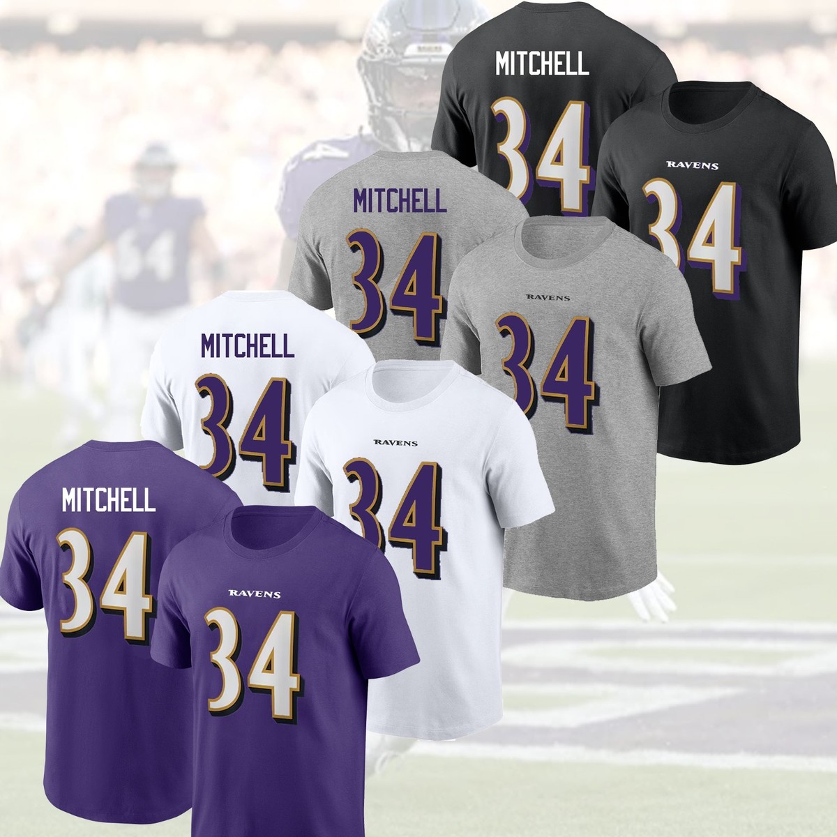 HOT HOT!! Keaton Mitchell #34 Baltimore Ravens 2025 Player Name