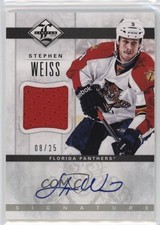 2012-13 Panini Limited Jerseys Signatures 8/25 Stephen Weiss #LJ-SW Auto 0dk