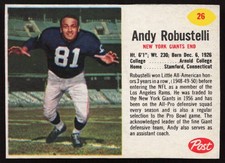 Andy Robustelli 1962 Post Cereal #26 - New York Giants