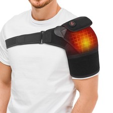 Cordless Shoulder Heating Pad Heated Brace Rotator Cuff Pain Relief Black