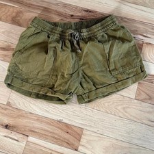 Old Navy Green Linen Blend Drawstring Shorts