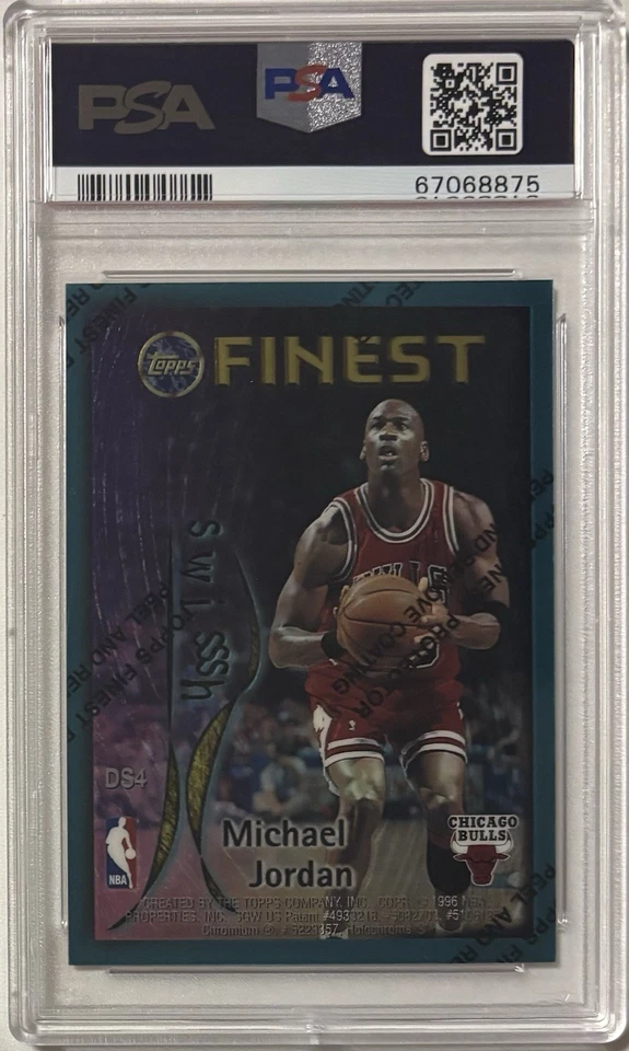 Michael Jordan Pippen 1995 Topps Finest Dish and Swish con revestimiento PSA 8 #DS4 Foto 2 de 2