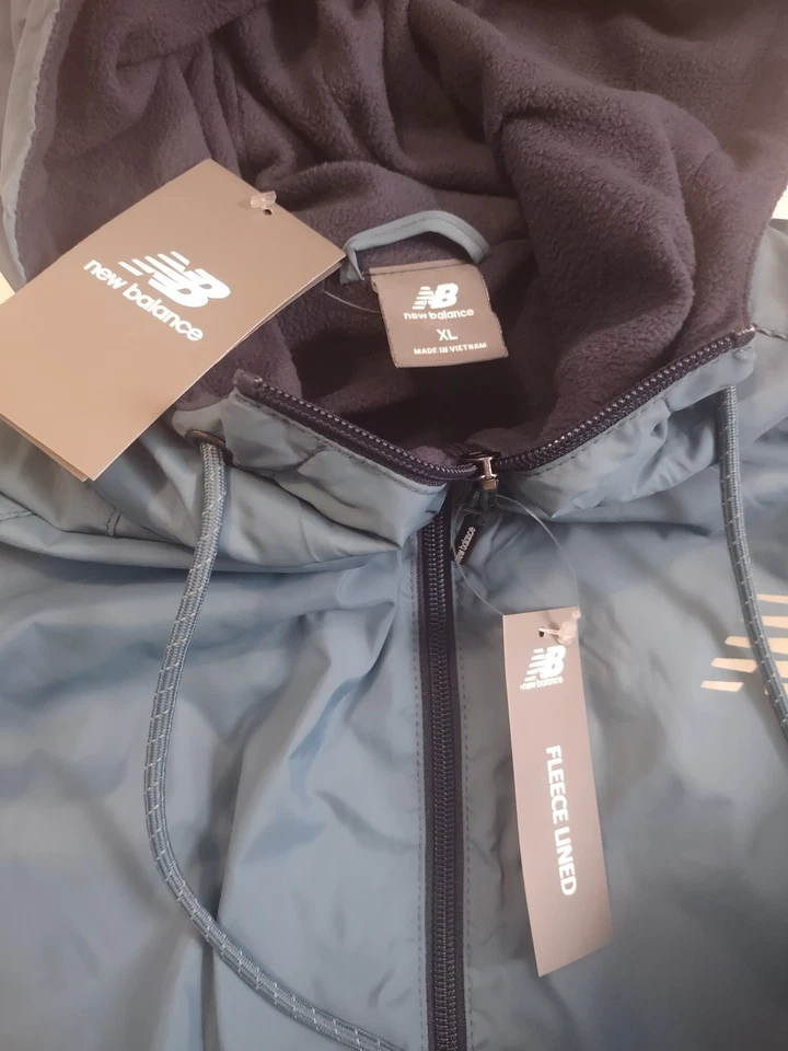 New Balance - Men's XL Wind Water Resistant, FZ Lined Hooded Jacket (New) - Image 2 of 4