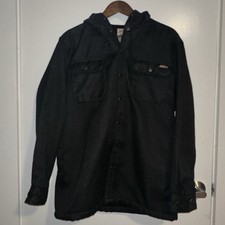 Dickies Black Fleece Lined Hooded Work Jacket Men s Medium Utility Coat