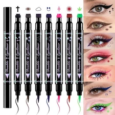 7Pcs Colored Eye Liners Face Stamp Cosplay Gothic Makeup Set Kit Accessories, Bl