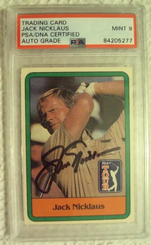 Jack Nicklaus Signed 1981 Donruss RC #13 - Auto Grade PSA MINT 9